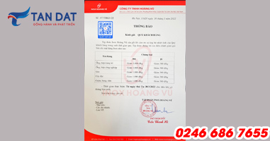 Thông báo điều chỉnh giảm giá một số mặt hàng Inox Hoàng Vũ từ ngày 30/03/2022