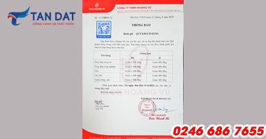 Thông báo điều chỉnh giảm giá một số mặt hàng Inox Hoàng Vũ từ ngày 11/04/2022